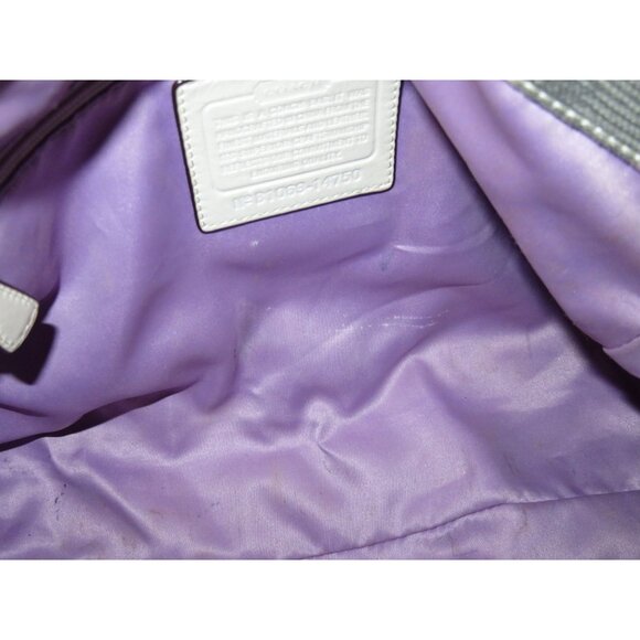 Coach 2010 Kristin Op Art Sequined Canvas & leather Crossbody Satchel Hobo - Picture 5 of 13